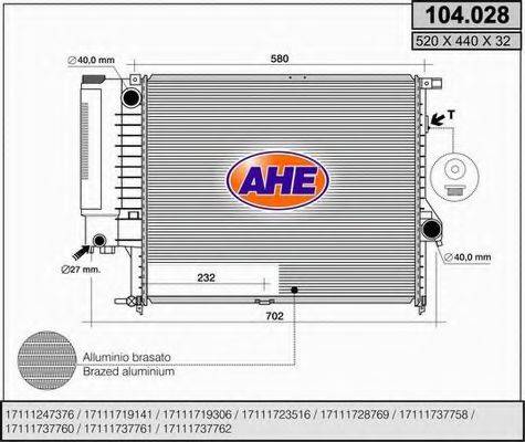 AHE 104028 Радиатор, охлаждение двигателя