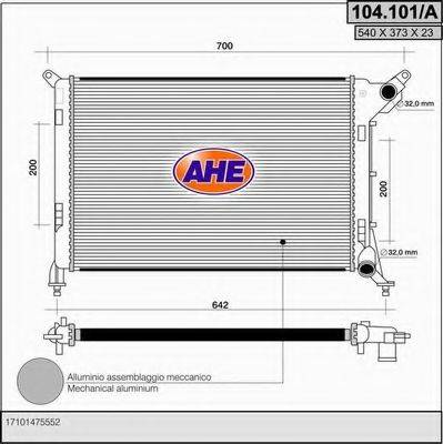 Радиатор, охлаждение двигателя AHE 104.101/A
