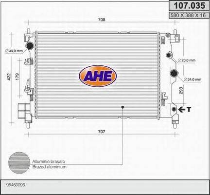 AHE 107035 Радиатор, охлаждение двигателя