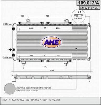 Радиатор, охлаждение двигателя AHE 109.012/A