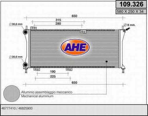 AHE 109326 Радиатор, охлаждение двигателя