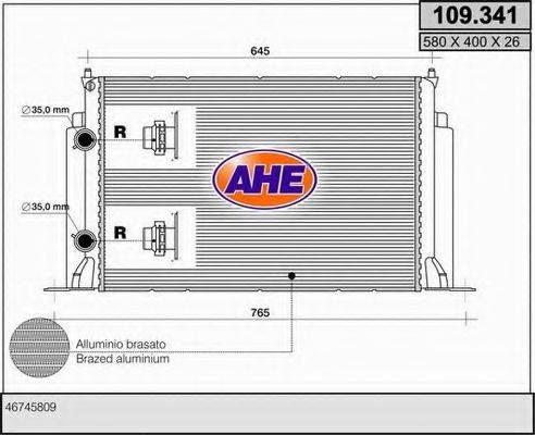 AHE 109341 Радиатор, охлаждение двигателя