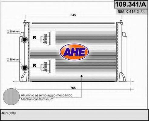 Радиатор, охлаждение двигателя AHE 109.341/A