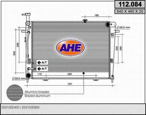 AHE 112084 Радиатор, охлаждение двигателя