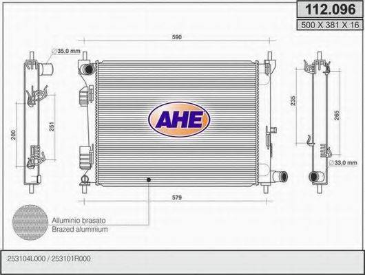 AHE 112096 Радиатор, охлаждение двигателя