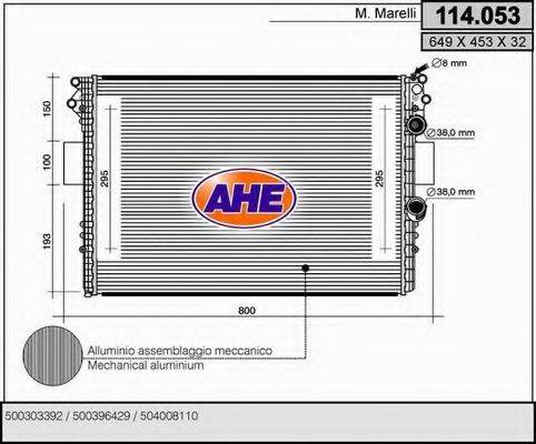 AHE 114053 Радиатор, охлаждение двигателя