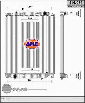 AHE 114081 Радиатор, охлаждение двигателя