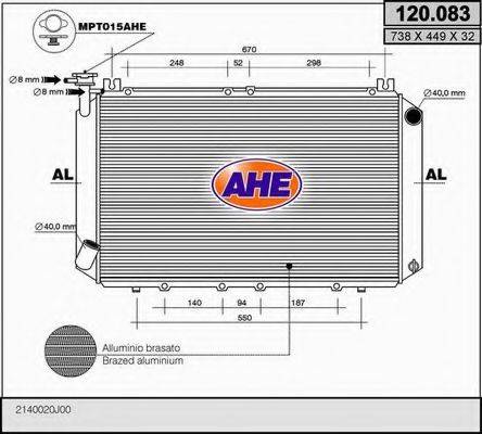 AHE 120083 Радиатор, охлаждение двигателя