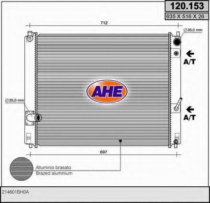 AHE 120153 Радиатор, охлаждение двигателя