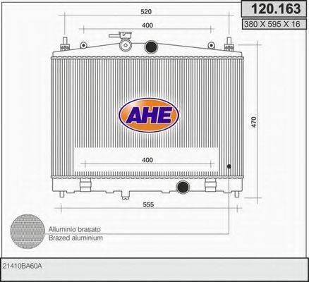 AHE 120163 Радиатор, охлаждение двигателя