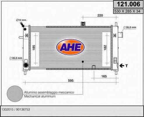 AHE 121006 Радиатор, охлаждение двигателя