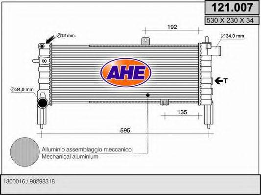 Радиатор, охлаждение двигателя AHE 121.007