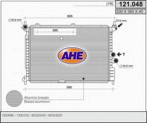 AHE 121048 Радиатор, охлаждение двигателя