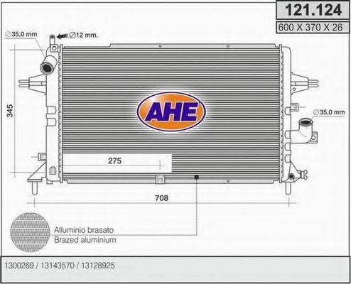AHE 121124 Радиатор, охлаждение двигателя