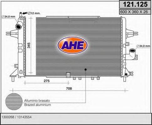 Радиатор, охлаждение двигателя AHE 121.125
