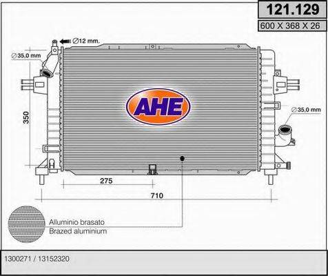 AHE 121129 Радиатор, охлаждение двигателя