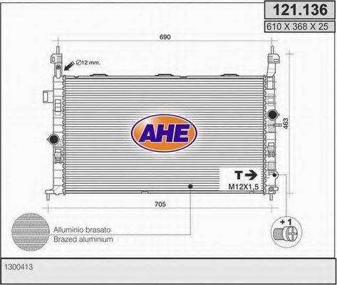AHE 121136 Радиатор, охлаждение двигателя