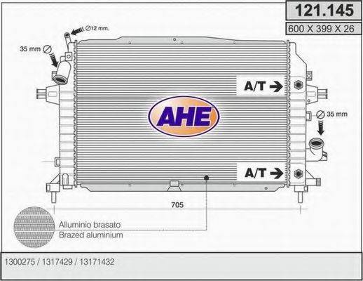 Радиатор, охлаждение двигателя AHE 121.145