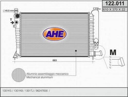AHE 122011 Радиатор, охлаждение двигателя
