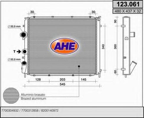 AHE 123061 Радиатор, охлаждение двигателя