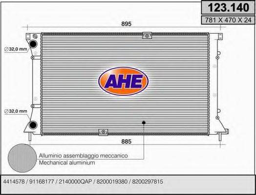 AHE 123140 Радиатор, охлаждение двигателя