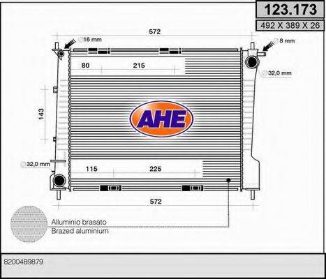 AHE 123173 Радиатор, охлаждение двигателя