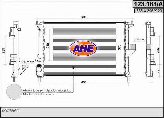 Радиатор, охлаждение двигателя AHE 123.188/A
