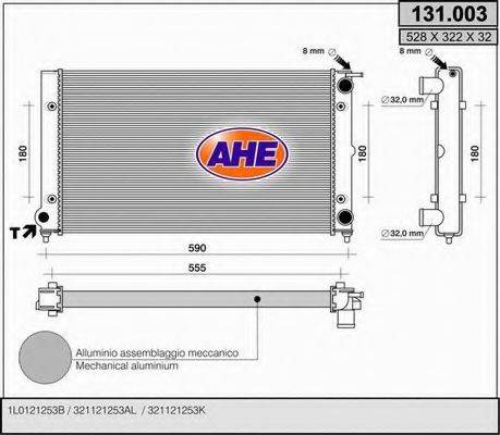 AHE 131003 Радиатор, охлаждение двигателя