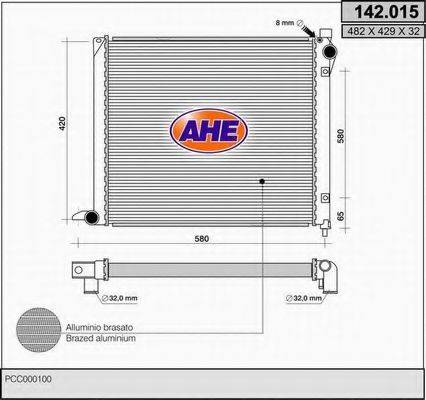 AHE 142015 Радиатор, охлаждение двигателя