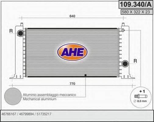 AHE 109340A Радиатор, охлаждение двигателя