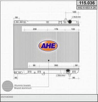 AHE 115036 Радиатор, охлаждение двигателя