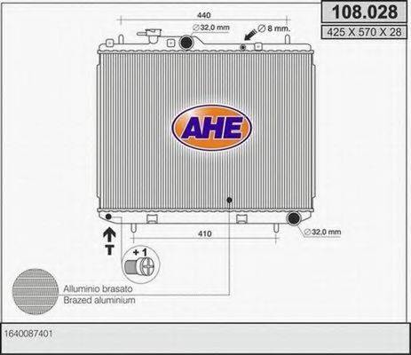 AHE 108028 Радиатор, охлаждение двигателя