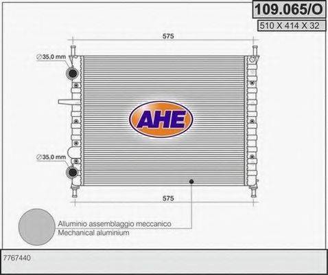Радиатор, охлаждение двигателя AHE 109.065/O