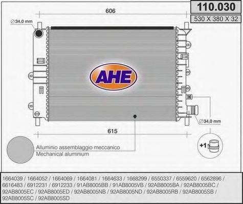 AHE 110030 Радиатор, охлаждение двигателя