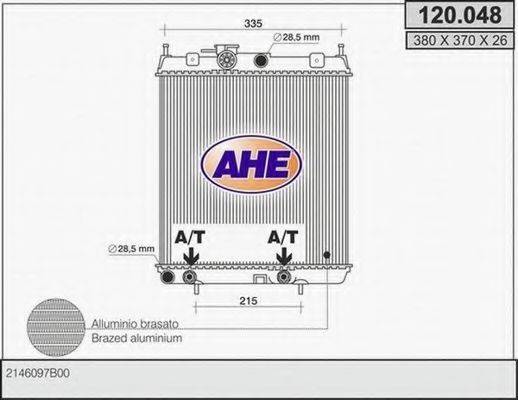 AHE 120048 Радиатор, охлаждение двигателя
