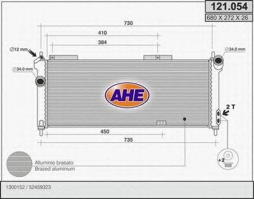 AHE 121054 Радиатор, охлаждение двигателя