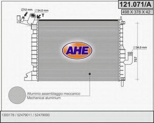 Радиатор, охлаждение двигателя AHE 121.071/A