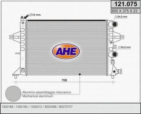 AHE 121075 Радиатор, охлаждение двигателя