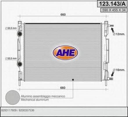 AHE 123143A Радиатор, охлаждение двигателя