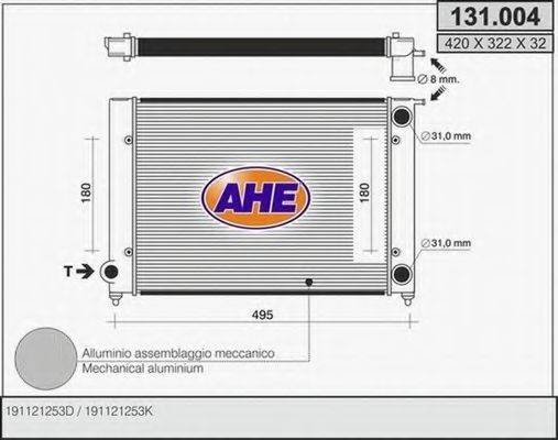 AHE 131004 Радиатор, охлаждение двигателя