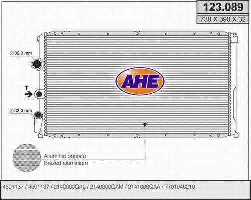 Радиатор, охлаждение двигателя AHE 123.089