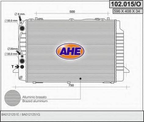 Радиатор, охлаждение двигателя AHE 102.015/O