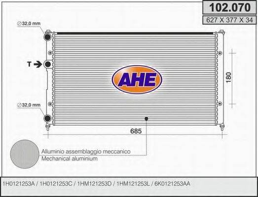 Радиатор, охлаждение двигателя AHE 102.070