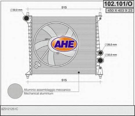 Радиатор, охлаждение двигателя AHE 102.101/O