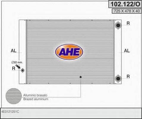 Радиатор, охлаждение двигателя AHE 102.122/O