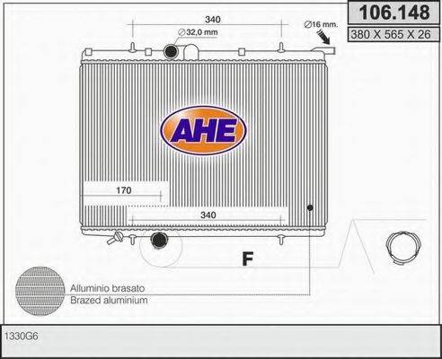 AHE 106148 Радиатор, охлаждение двигателя