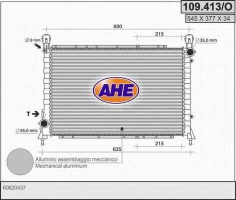 Радиатор, охлаждение двигателя AHE 109.413/O