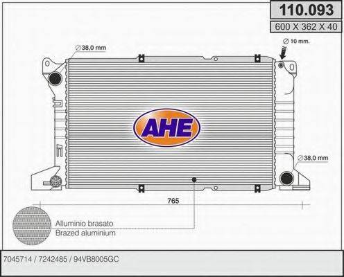 AHE 110093 Радиатор, охлаждение двигателя