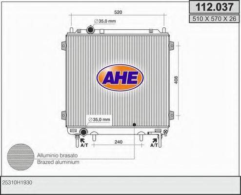 AHE 112037 Радиатор, охлаждение двигателя