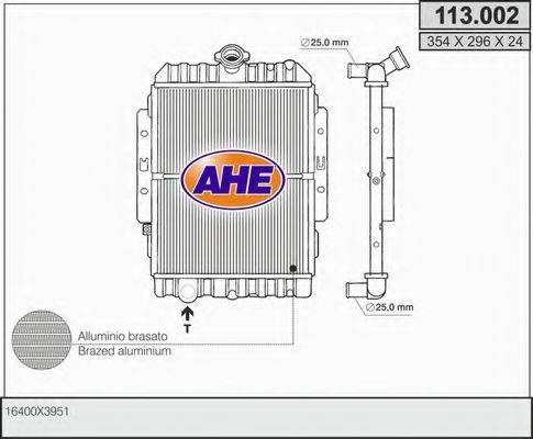 AHE 113002 Радиатор, охлаждение двигателя